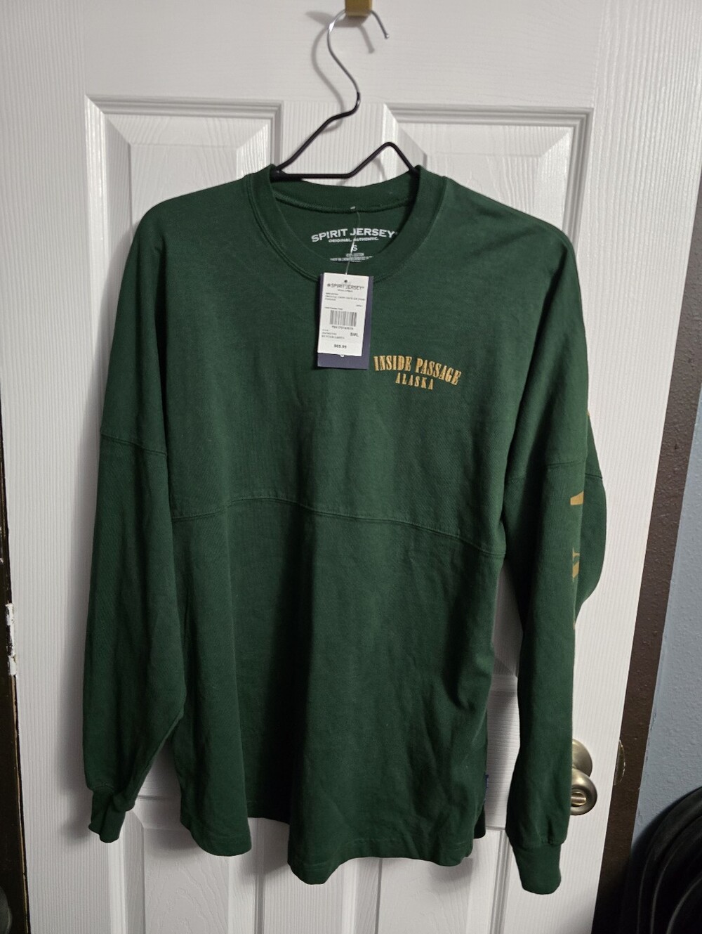 NEW Spirit Jersey Inside Passage Alaska Forest Green Long Sleeve Small NWT